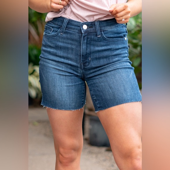 Judy Blue Pants - Judy Blue Dark Blue Jean Shorts